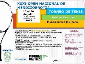 Cartel XXXI Open de Mendizorrotza 2016